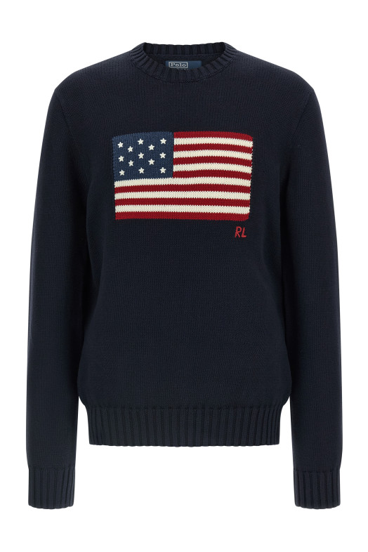 Intarsia sweater Blue