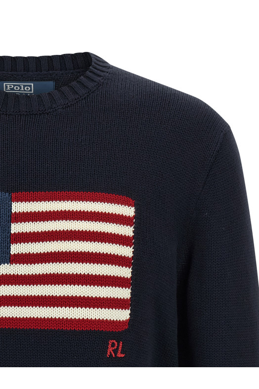 Intarsia sweater Blue