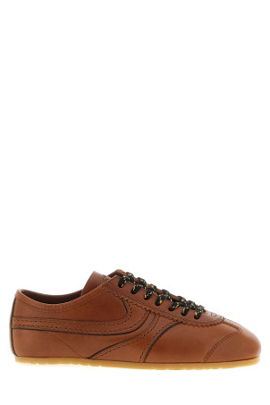Leather sneakers Brown