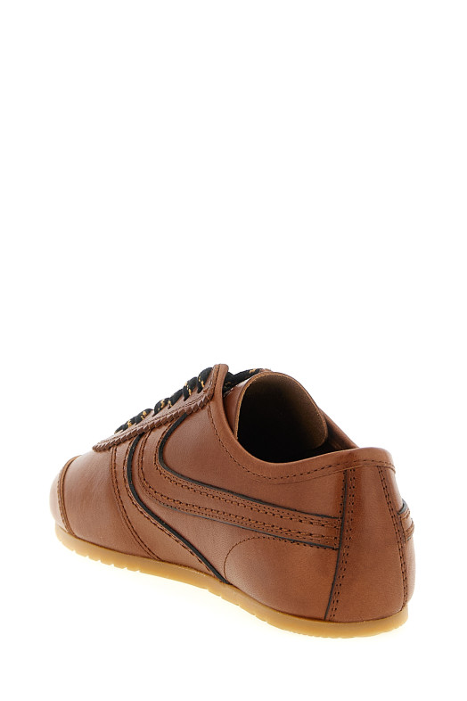 Leather sneakers Brown