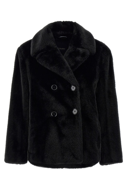 'Laura' faux fur coat Black