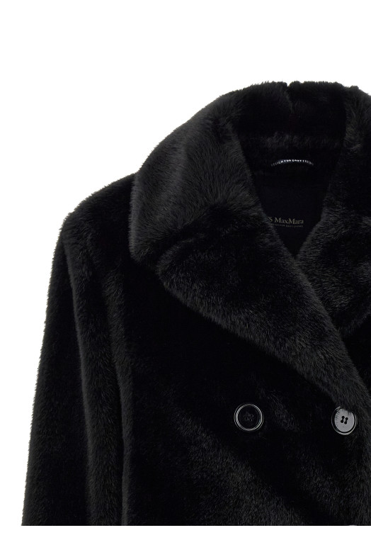 'Laura' faux fur coat Black