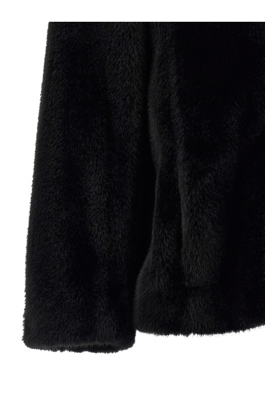'Laura' faux fur coat Black