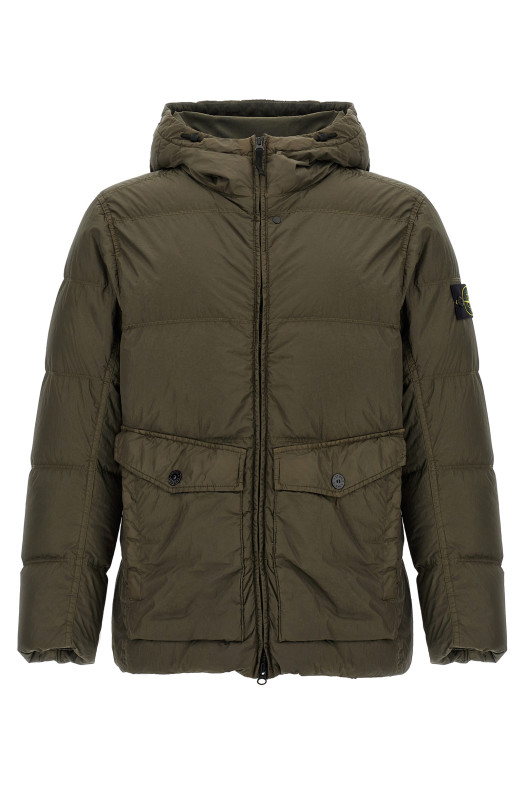 'Crinkle Reps NY' Padded Parka Green