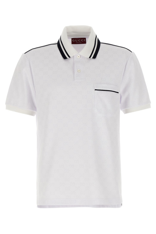 GG жаккардовая рубашка-поло Белая GUCCI 806242XJG5Q9000