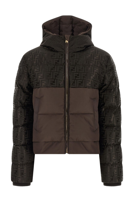 FF nylon down jacket Brown