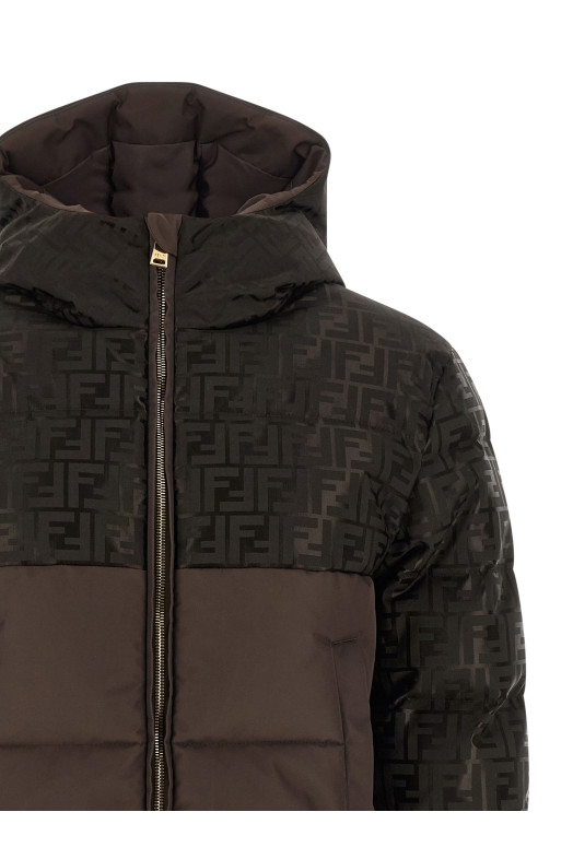 FF nylon down jacket Brown