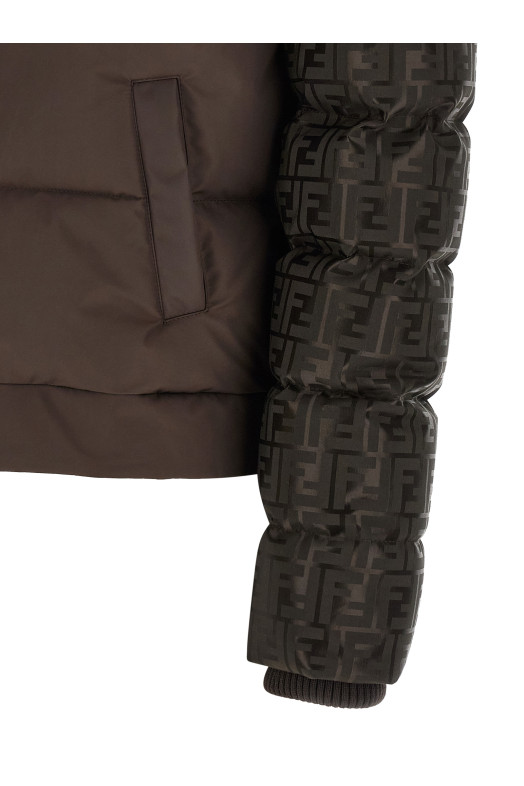 FF nylon down jacket Brown