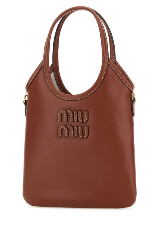 Brick leather shopping bag MIU MIU (5BA281VOLN2CRW)