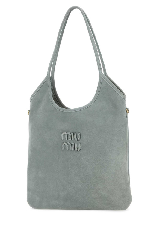 Powder blue suede shopping bag MIU MIU (5BG231VMLN2CSS)