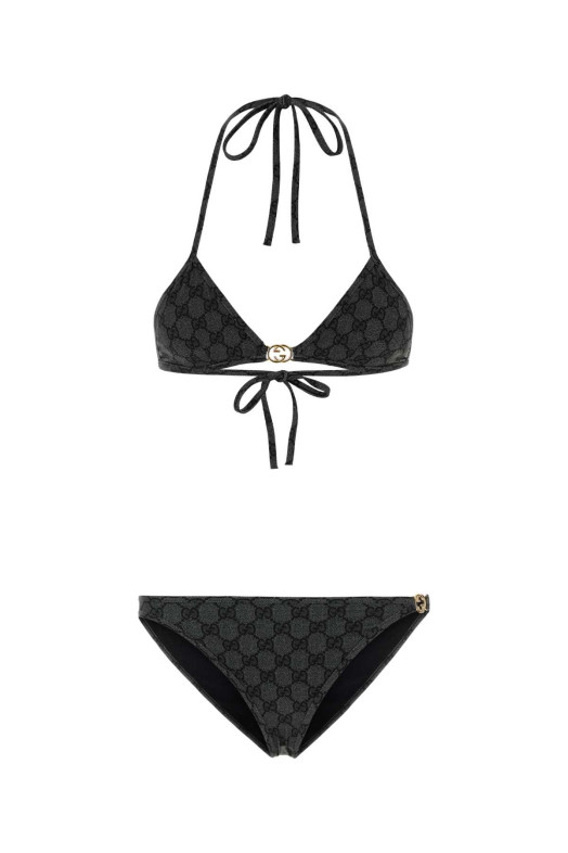 Printed stretch polyester bikini Black GUCCI (688999XHAK3)
