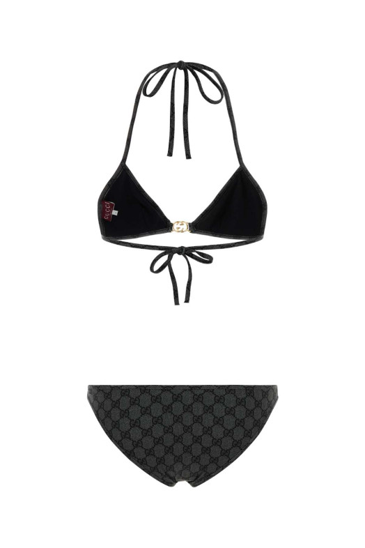 Printed stretch polyester bikini Black GUCCI (688999XHAK3)