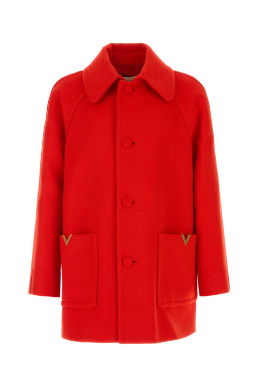 Красное шерстяное пальто VALENTINO GARAVANI (7V0CAK15B4Y)