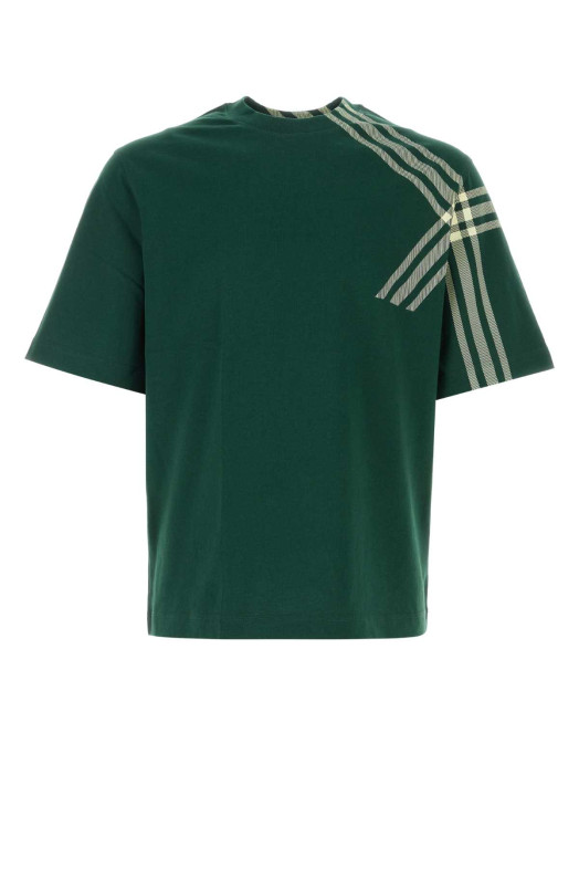 Bottle green cotton t-shirt BURBERRY (8082052)
