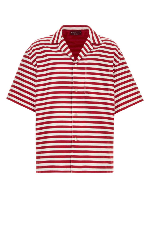 Рубашка из хлопковой смеси с вышивкой GUCCI (833312Z7AQM)