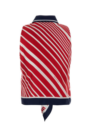 Шелковый рубашка с принтом GUCCI (835648Z7ASW)