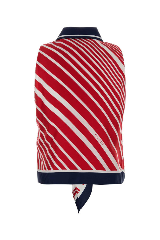 Шелковый рубашка с принтом GUCCI (835648Z7ASW)