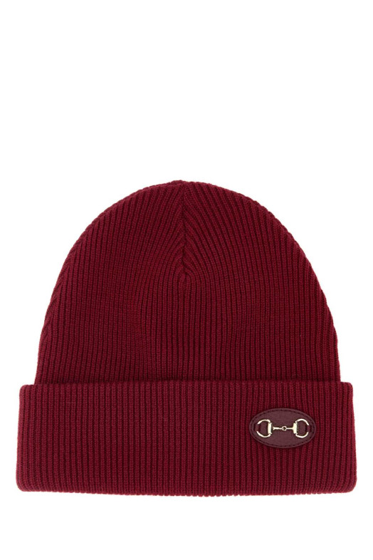 Burgundy wool beanie hat GUCCI (8367043G200)