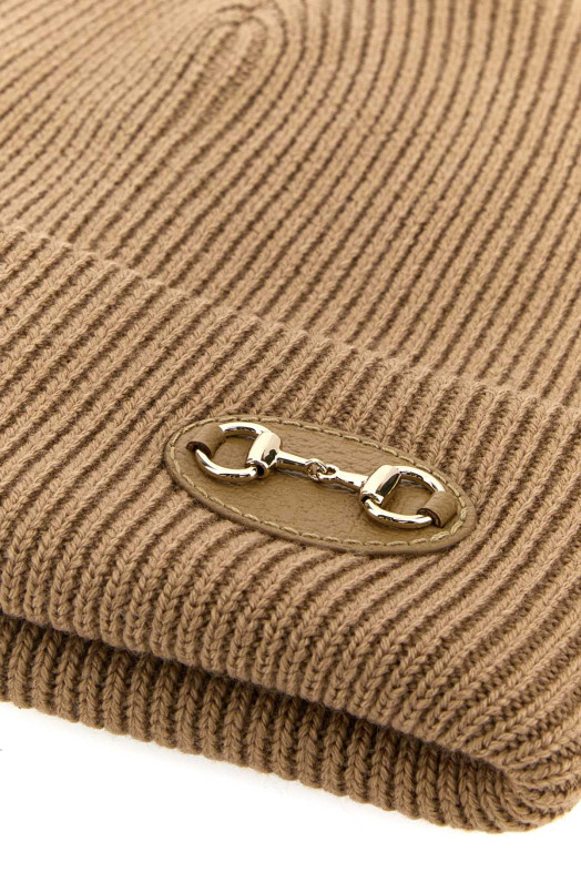 Camel wool beanie hat GUCCI (8367043G200)