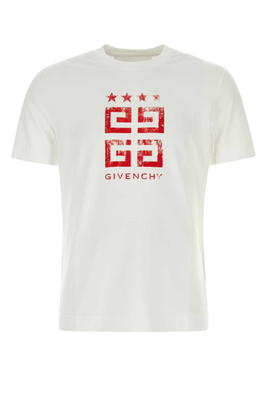 Белая хлопковая футболка GIVENCHY (BM716G3YEL)