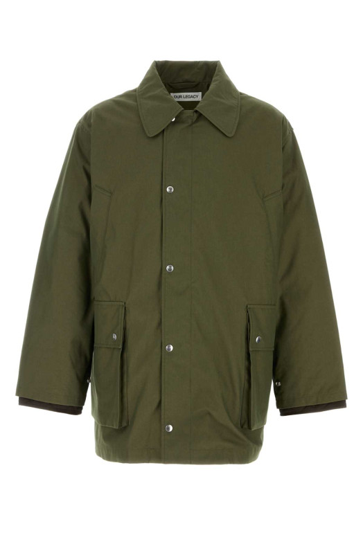 Зеленая куртка Hunter из смешанного хлопка OUR LEGACY (M4251HPG)