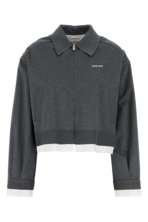 Dark grey silk blend sweatshirt MIU MIU (ML1131SOOO15Q9)