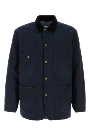 Хлопковая куртка темно-синего цвета MAISON MARGIELA (S50AM0646M30024)