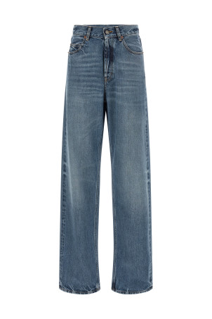 Джинсы с V-образной талией BLUE SAINT LAURENT 834135Y28EA4093