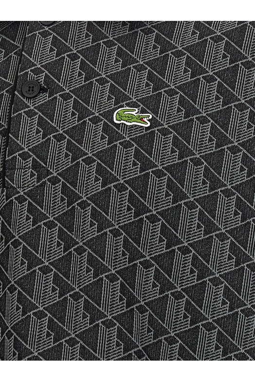 Jacquard monogram polo shirt Black