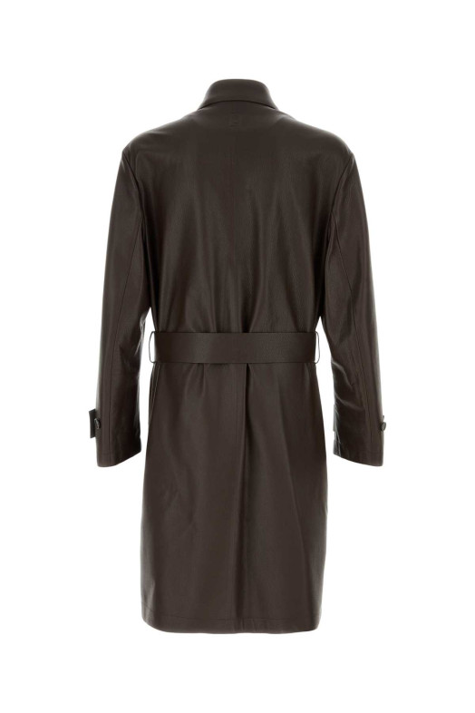 Brown leather trench coat SALVATORE FERRAGAMO (144896788344)