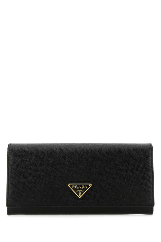 Черный кожаный кошелек Black PRADA (1MH132QHH)