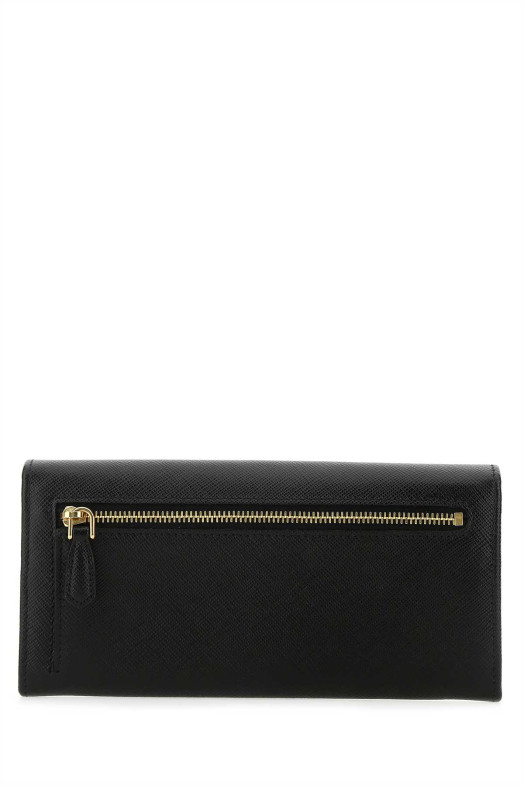 Черный кожаный кошелек Black PRADA (1MH132QHH)