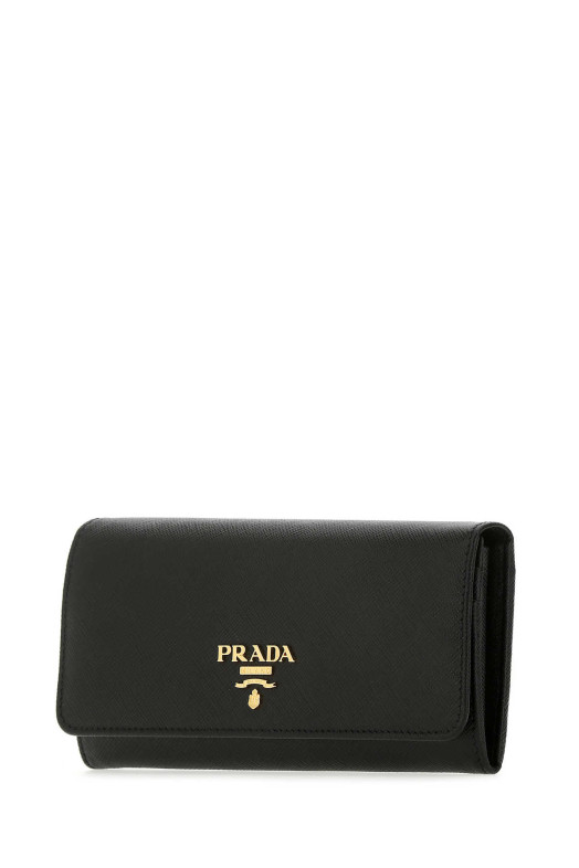 Черный кожаный кошелек Black PRADA (1MH132QWA)