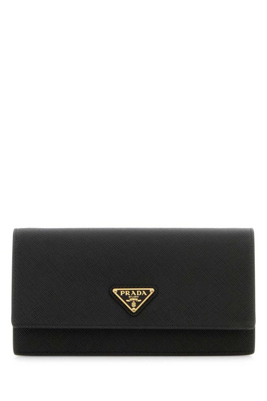 Black leather clutch Black PRADA (1NF0592DB3)