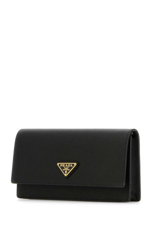 Black leather clutch Black PRADA (1NF0592DB3)
