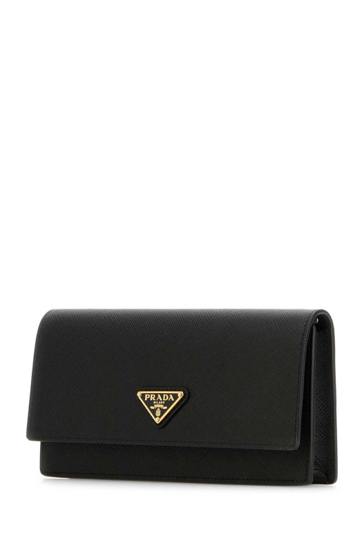Black leather clutch Black PRADA (1NF0592DB3)