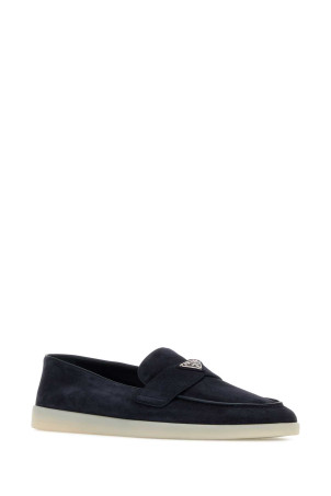 Navy blue suede loafers Blue PRADA (2DG124FG001103)