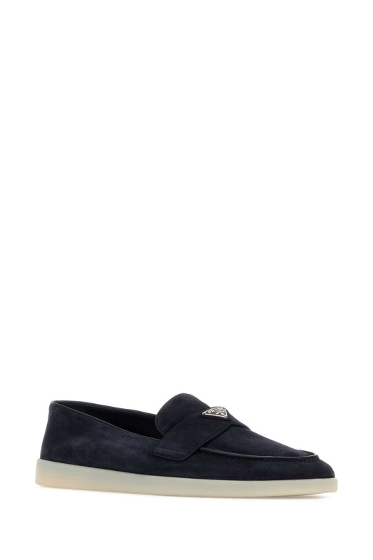 Navy blue suede loafers Blue PRADA (2DG124FG001103)