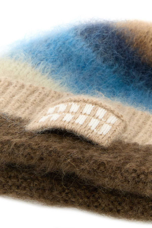 embroidered mohair blend beanie hat MIU MIU (5HC3782CVD)