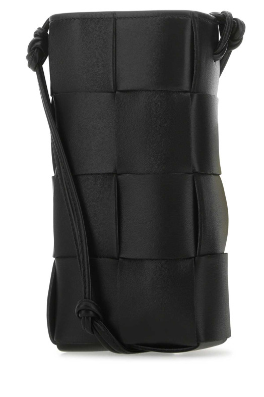 Black leather phone case Black BOTTEGA VENETA (730541VCQC4)