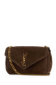 Коричневая замшевая мини-сумка LouLou через плечо SAINT LAURENT (8217491U827)