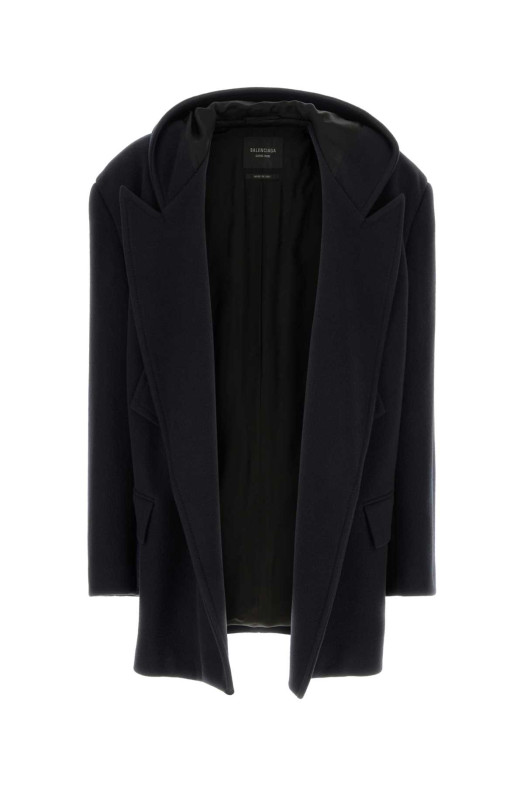 Navy blue wool oversize coat BALENCIAGA (852339TQU14)
