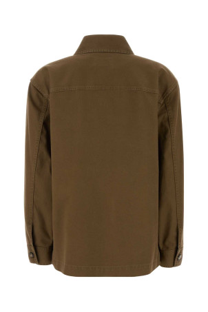Brown cotton blend shirt SAINT LAURENT (852696Y253W)
