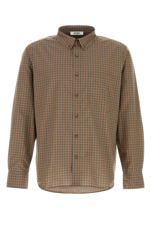 Embroidered poplin Evan shirt Brown GIMAGUAS (EVANLSSHIRT)
