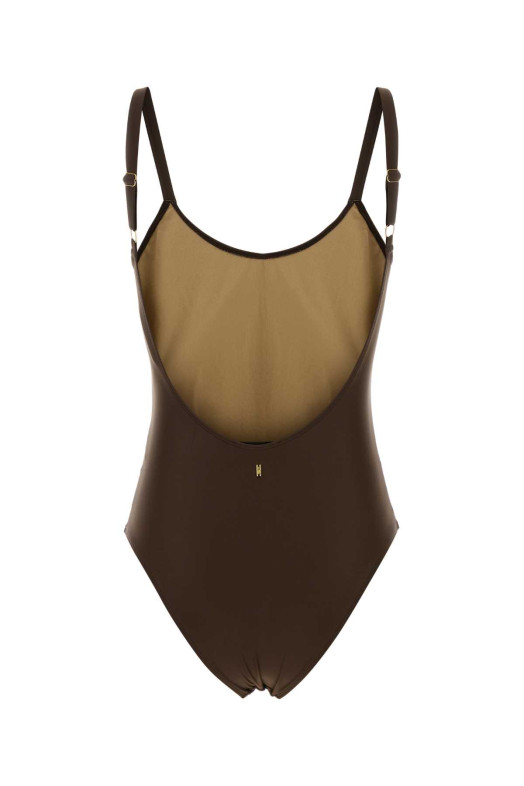 Коричневый эластичный нейлоновый купальник AMI (FBW311AW0011) AMI PARIS