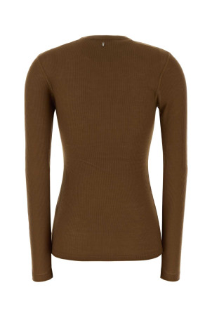 Brown lyocell t-shirt AMI (FTS332JE0129)