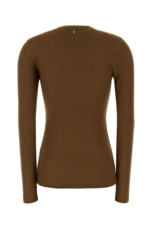 Brown lyocell t-shirt AMI (FTS332JE0129)
