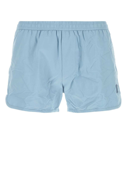 Light-blue nylon swimming shorts AMI (HBW310PA0027)