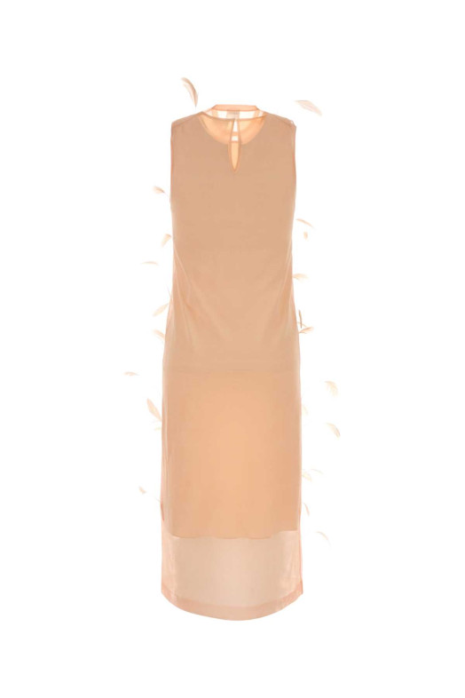 Salmon silk dress JIL SANDER (J03CT0548J16141)