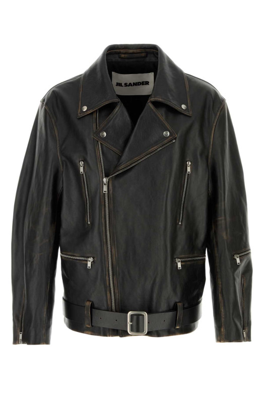 Black leather jacket JIL SANDER (J21SW0083J07224)